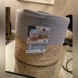 2 Piece Rope And Hyacinth Basket Set !